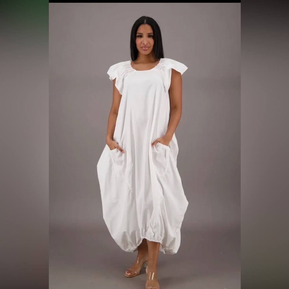 Advance Apparels Flutter Sleeve Midi Dress